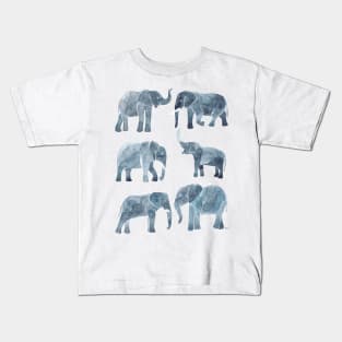 Watercolor Elephants - Gray Kids T-Shirt